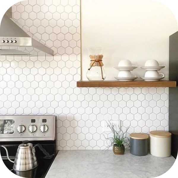 Vinilo Autoadhesivo Azulejo Cerámico Hexagonal Cocina Baño Color Blanco 16592 - Imagen 9