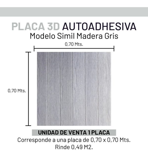 Placas 3d Vinilo Autoadhesivo Pared Simil Madera 70x70 Cm - Imagen 7