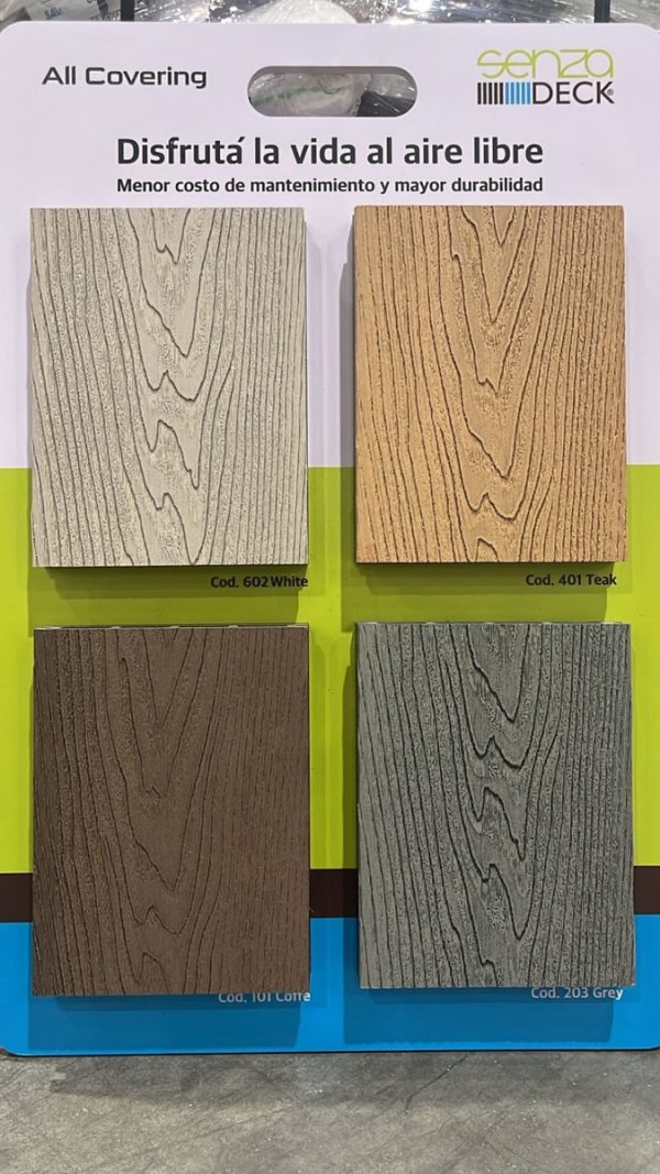 Deck Wpc Veteado Simil Madera Con Accesorios X 1m2 Exterior - Imagen 2