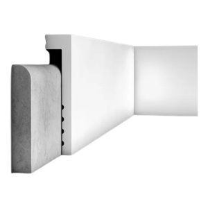 Tapa Zocalo Pvc Blanco Recto 12cm Pasacable X 2,45ml