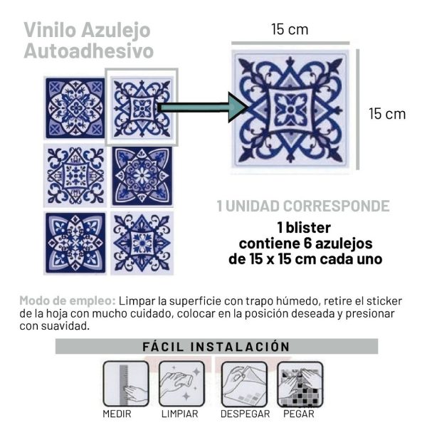 Azulejos Autoadhesivos Vinilo Muresco 16651 X 6 U Rambla - Imagen 5
