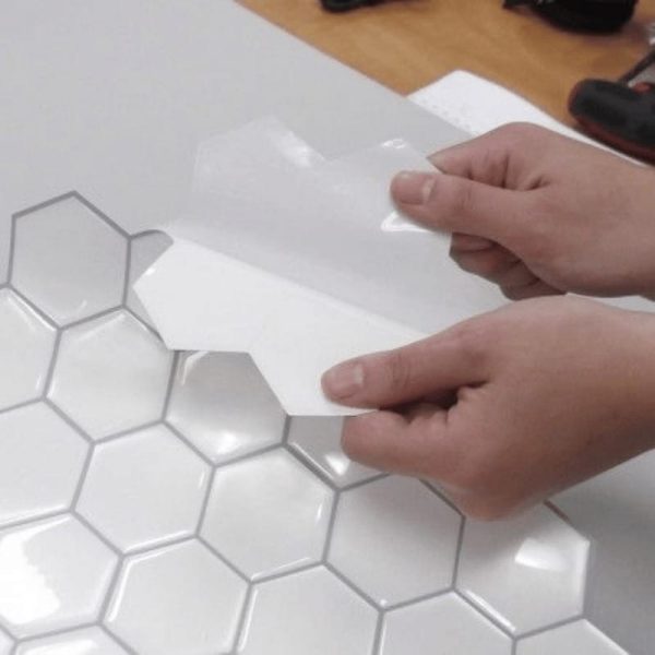 Vinilo Autoadhesivo Azulejo Cerámico Hexagonal Cocina Baño - Imagen 12