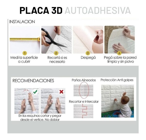 Placa 3d Autoadhesiva Pared Pintable/lavable Madera Muresco - Imagen 9