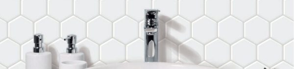 Vinilo Autoadhesivo Azulejo Cerámico Hexagonal Cocina Baño Color Blanco 16592 - Imagen 2