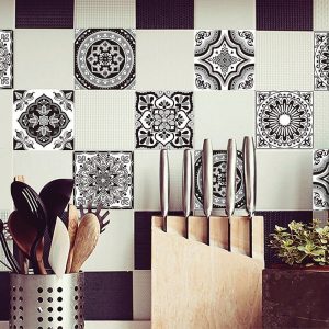 Azulejos Autoadhesivos Vinilo Muresco Negro X 6u 16601