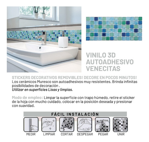 Venecitas Autoadhesivas 12,7 X 30,48 Cm Muresco 13201 - Imagen 7