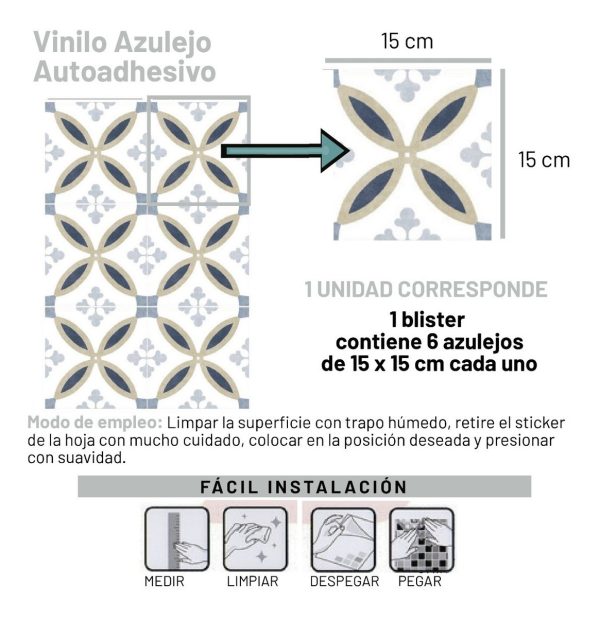 Azulejos Autoadhesivos Vinilo Muresco 16641 X 6 U Rambla - Imagen 5