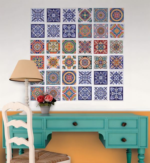 Azulejos Autoadhesivos Vinilo Muresco 16231 X 6 Unidades Color Azul - Imagen 6