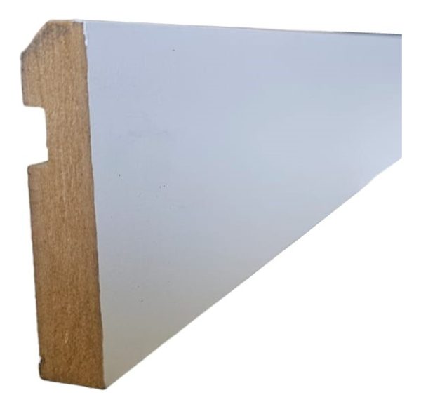Zocalo Madera Foliado Blanco Recto 7 Cm X 2,75mts Atenneas - Imagen 2