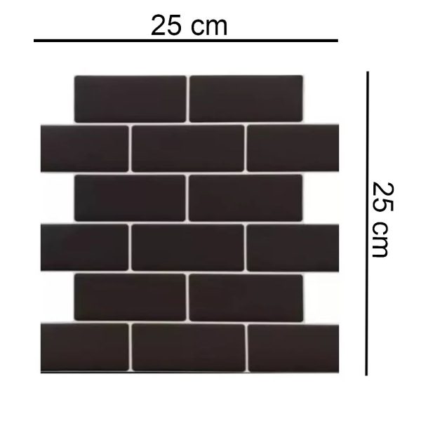 Cerámico Autoadhesivo Muresco Estilo Subway Negro 25,4 X25,4 - Imagen 3