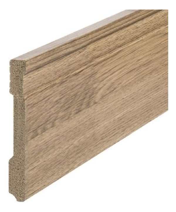 Zócalo Eurotec Recto Acanalado Pvc Simil Madera 10cmx2.45m