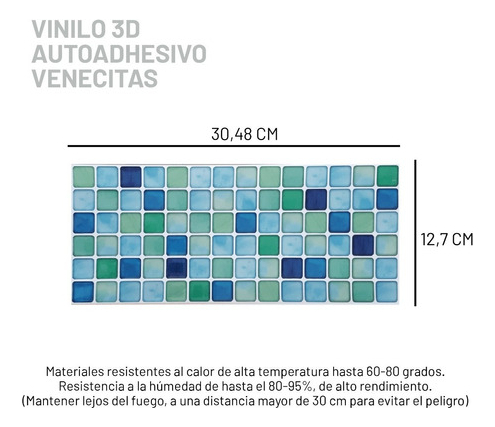Venecitas Autoadhesivas 12,7 X 30,48 Cm Muresco 13201 - Imagen 3