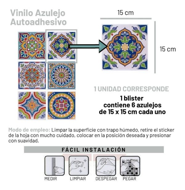 Azulejos Autoadhesivos Vinilo Muresco 16221 X 6 U - Imagen 4