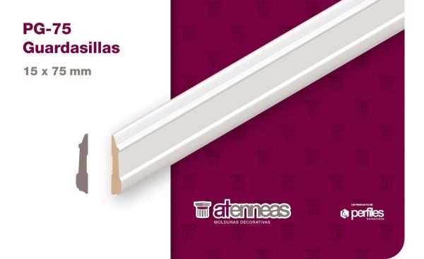 Guardasillas Mdf Prepintado Blanco 15x75x2750 Atenneas Pg75 - Imagen 2