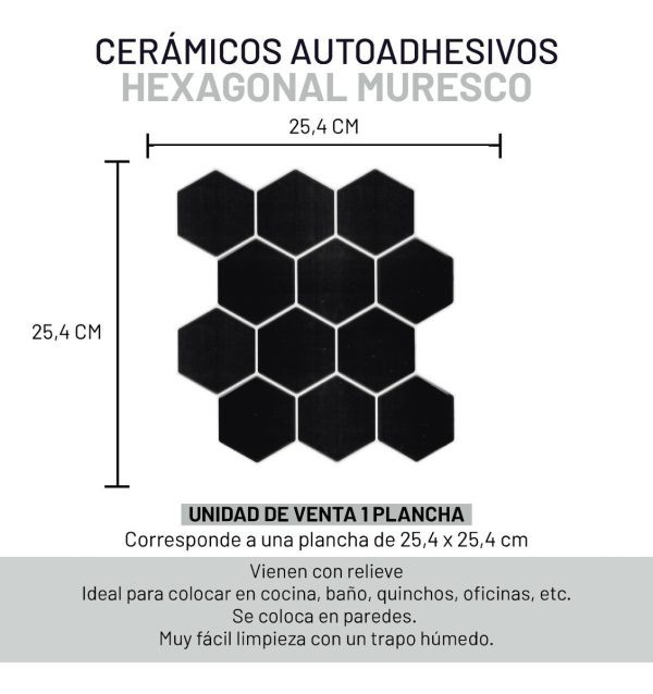 Vinilo Autoadhesivo Azulejo Cerámico Hexagonal Cocina Baño - Imagen 9