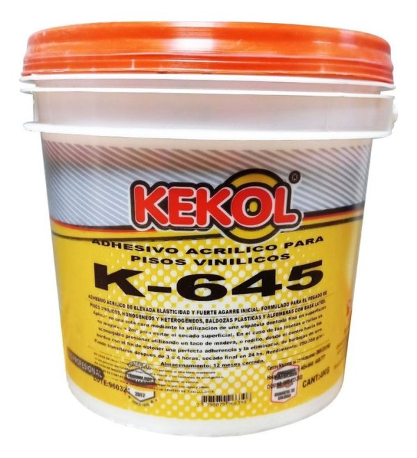 Adhesivo Acrílico Kekol K-645 Para Piso Vinílico X 4 Kg