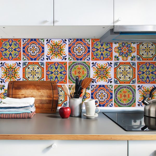 Vinilo Autoadhesivo Azulejos Multicolor X 6 Unid - Imagen 2