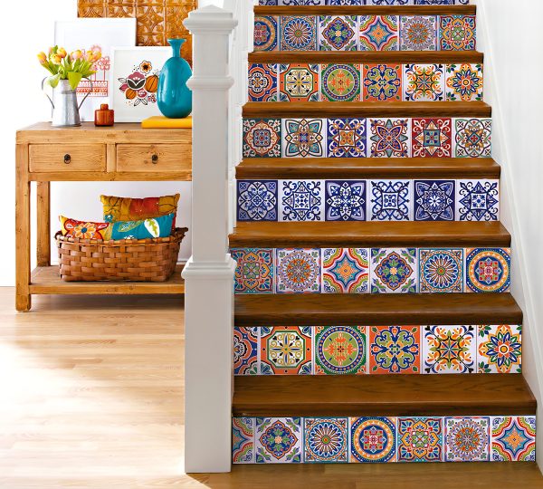 Vinilo Autoadhesivo Azulejos Multicolor X 6 Unid - Imagen 3