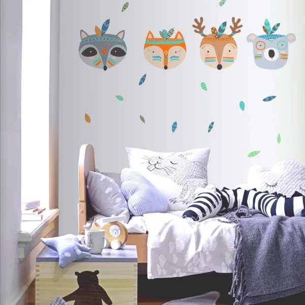 Vinilo Wallsticker Autoadhesivo Animales Cara Pared Puerta Color Blanco - Imagen 2
