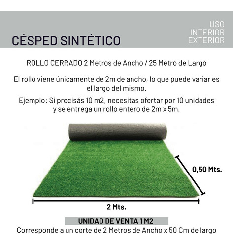 Pasto Artificial Cesped Sintetico Rollo 35mm Gramagreen X M² - Imagen 7