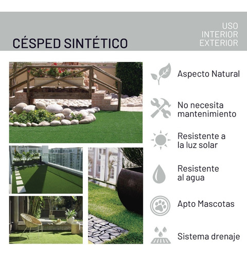 Pasto Artificial Cesped Sintetico Rollo 35mm Gramagreen X M² - Imagen 8