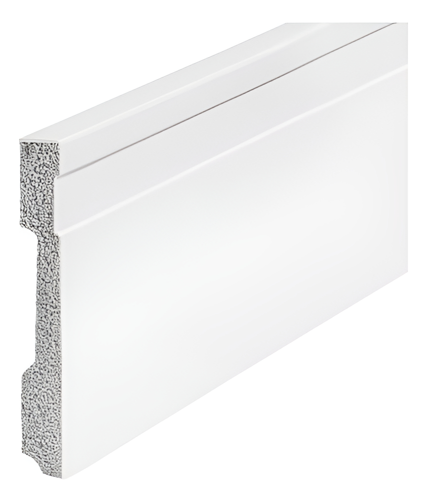 Zocalo Pvc Blanco Recto Acanalado 10cm X 2,45ml