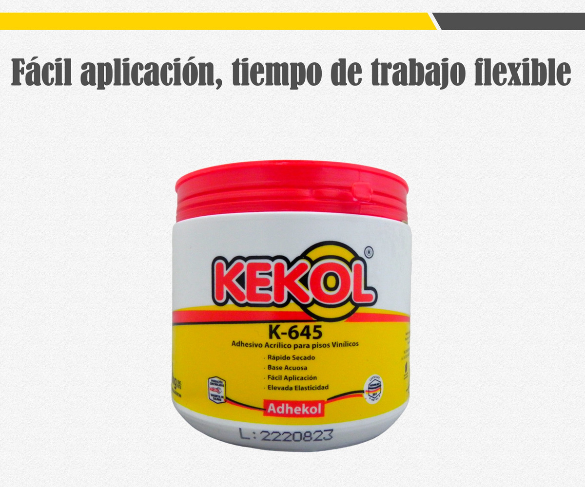 Adhesivo Acrílico Para Piso Vinílico K-645 Color Beige Kekol 1 Kg - Imagen 4