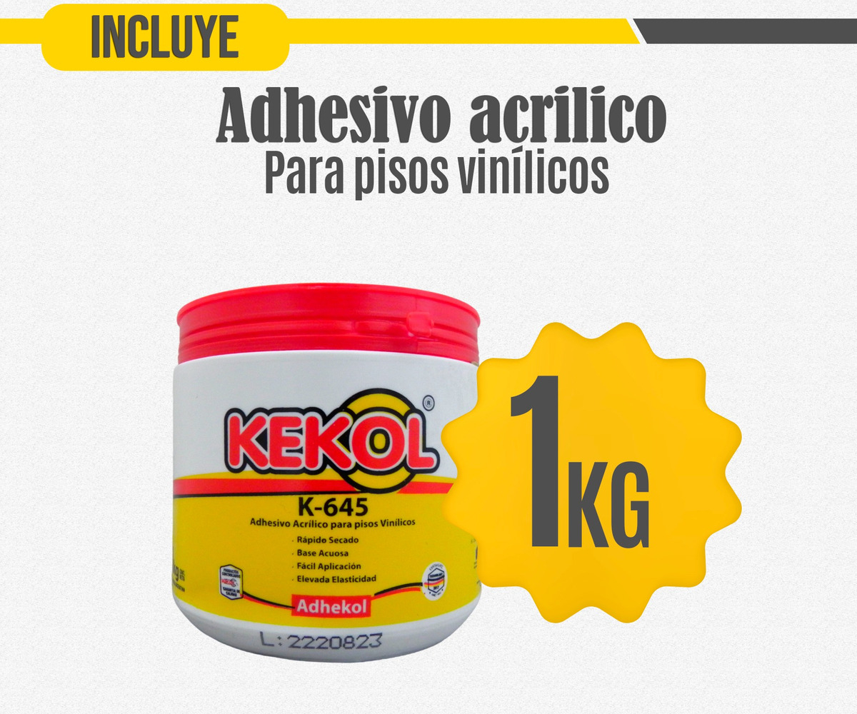 Adhesivo Acrílico Para Piso Vinílico K-645 Color Beige Kekol 1 Kg - Imagen 2