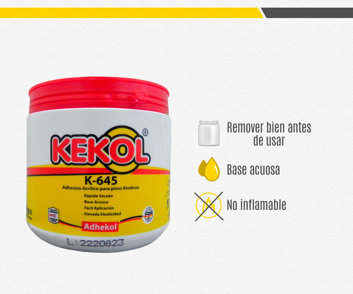 Adhesivo Acrílico Para Piso Vinílico K-645 Color Beige Kekol 1 Kg - Imagen 5