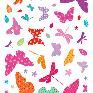 Vinilo Wallsticker Autoadhesivo Mariposas Pared 50x70cm Color Blanco