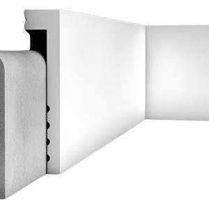 Tapa Zocalo Pvc Blanco Recto 12cm Pasacable X 2,45ml