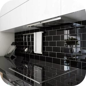 Cerámico Autoadhesivo Muresco Estilo Subway Negro 25,4 X25,4