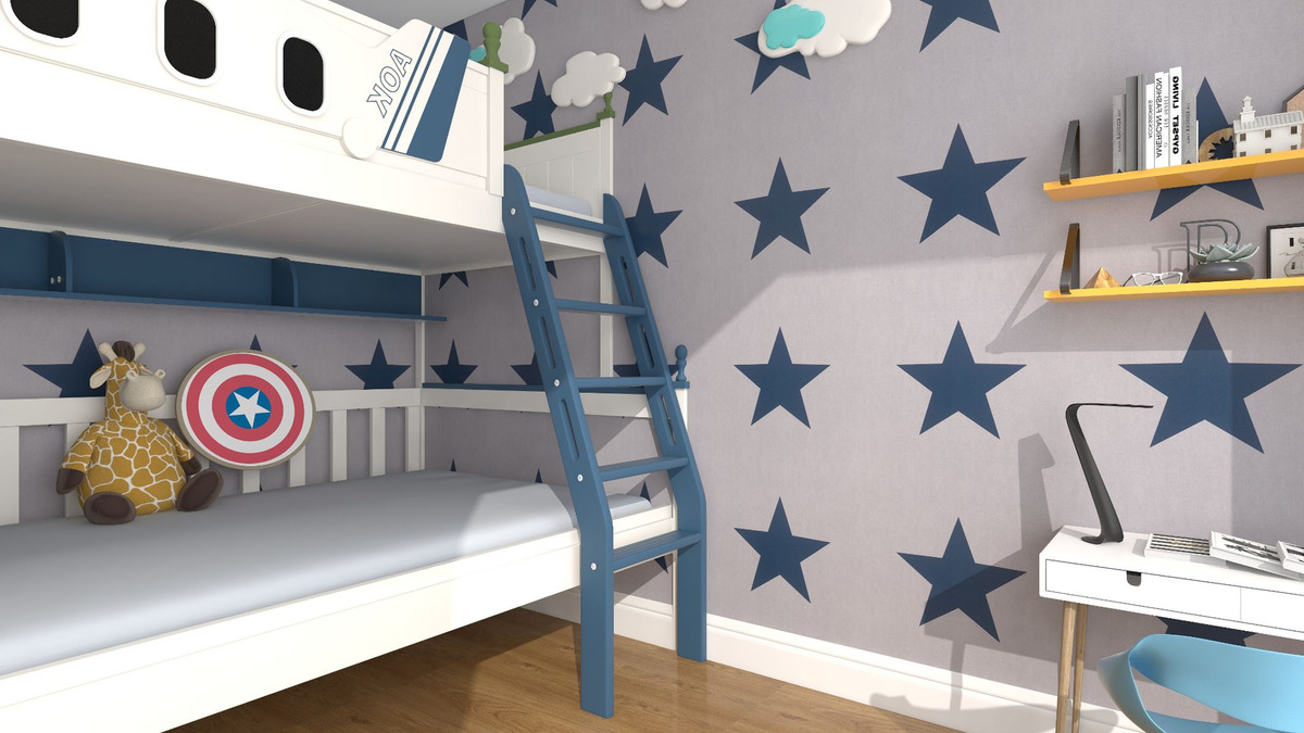 Papel Importado Rasch Kids & Teens 248104 Estrella Azul - Imagen 3